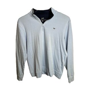 Vineyard Vines Light Blue Long Sleeve Pullover Half Zip Long  Sleeve Jacket
